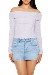 Foldover Off-the-Shoulder Lace Top | Forever 21 Womens