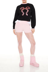 Sequin Bow Mock Neck Sweater | Forever 21 Womens