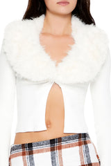 Faux Fur Sweater-Knit Crop Top | Forever 21 Womens