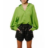 Amira Oversized Button Down Satin Top | Forever 21 Womens