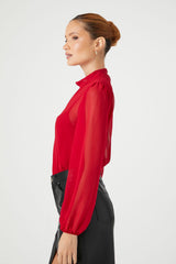 Chiffon Mock Neck Bodysuit | Forever 21 Womens