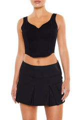 Ponte Knit Corset Crop Top | Forever 21 Womens