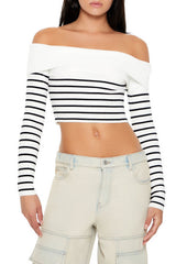 Striped Off-the-Shoulder Sweater | Forever 21 Womens