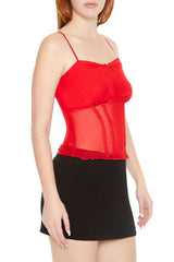 Sheer Mesh Bow Cami | Forever 21 Womens