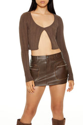 Cropped Split-Hem Cardigan Sweater | Forever 21 Womens