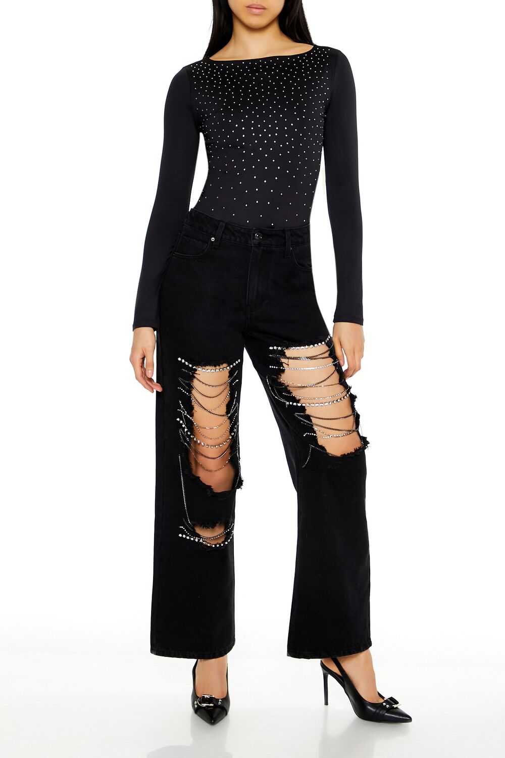 Contour Sculpt Rhinestone Bodysuit | Forever 21 Womens