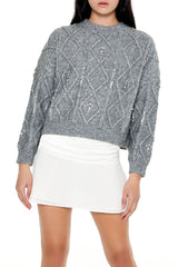 Marled Faux Gem Sweater | Forever 21 Womens
