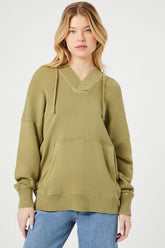 French Terry Drop-Sleeve Hoodie | Forever 21 Womens