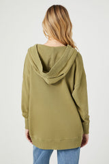French Terry Drop-Sleeve Hoodie | Forever 21 Womens