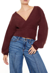 Peasant-Sleeve Surplice Sweater | Forever 21 Womens