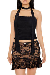 Ruched Mesh Tube Top & Scarf Set | Forever 21 Womens