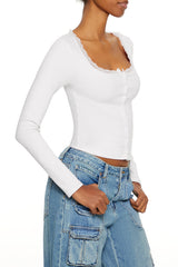 Ribbed Lace-Trim Top | Forever 21 Womens
