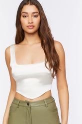 Satin V-Hem Crop Top | Forever 21 Womens