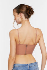 Faux Leather Cutout Bustier Top | Forever 21 Womens