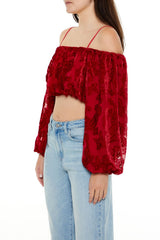 Paisley Open-Shoulder Crop Top | Forever 21 Womens