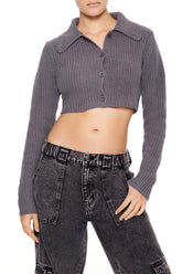 Cropped Rib-Knit Cardigan Sweater | Forever 21 Womens