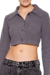 Cropped Rib-Knit Cardigan Sweater | Forever 21 Womens