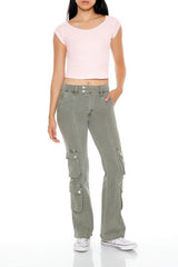 Thermal Cap-Sleeve Cropped Tee | Forever 21 Womens