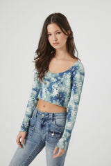 Tie-Dye Floral Print Crop Top | Forever 21 Womens