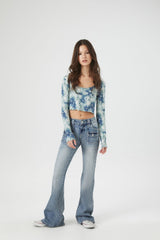 Tie-Dye Floral Print Crop Top | Forever 21 Womens