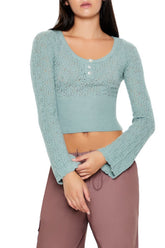 Cropped Pointelle Sweater | Forever 21 Womens