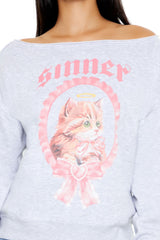 Sinner Kitten Graphic Pullover | Forever 21 Womens