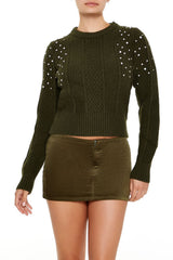 Faux Gem Cable Knit Sweater | Forever 21 Womens