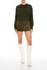 Faux Gem Cable Knit Sweater | Forever 21 Womens