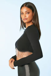 Rhinestone-Fringe Crop Top | Forever 21 Womens