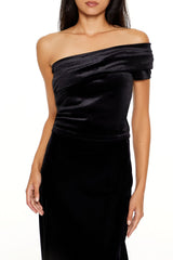 Velvet One-Shoulder Crop Top | Forever 21 Womens