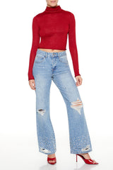 Glitter Knit Turtleneck Crop Top | Forever 21 Womens