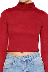 Glitter Knit Turtleneck Crop Top | Forever 21 Womens