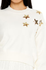 Sequin Star Drop-Sleeve Sweater | Forever 21 Womens