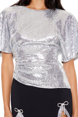 Sequin Butterfly-Sleeve Top | Forever 21 Womens