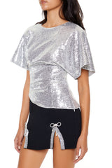 Sequin Butterfly-Sleeve Top | Forever 21 Womens