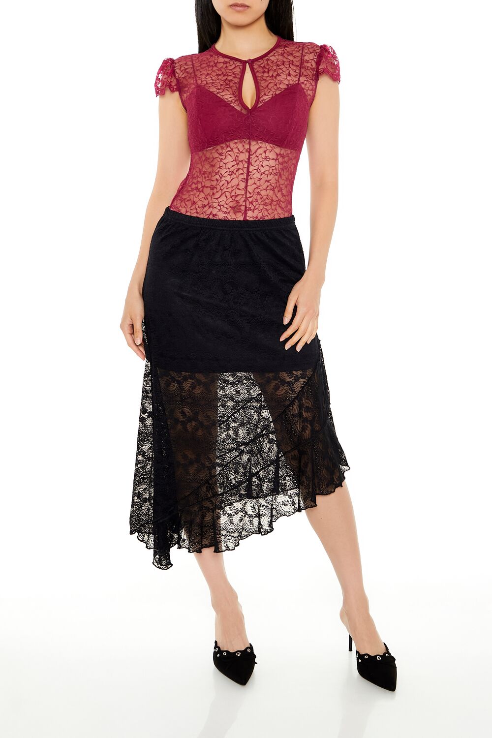 Sheer Lace Thong Bodysuit | Forever 21 Womens