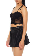 Lace-Trim Mesh Cropped Cami | Forever 21 Womens