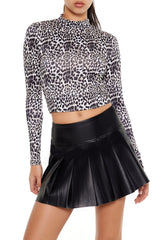 Leopard Mock Neck Crop Top | Forever 21 Womens