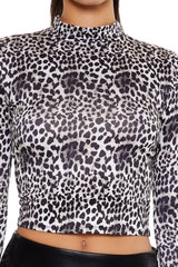 Leopard Mock Neck Crop Top | Forever 21 Womens