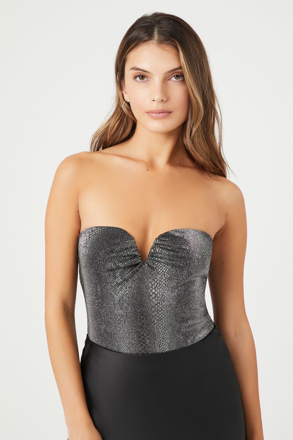 Snake Print Sweetheart Bodysuit | Forever 21 Womens