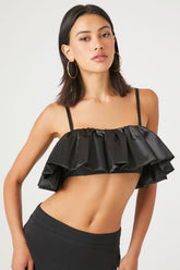 Satin Ruffle Cropped Cami | Forever 21 Womens