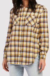 Long Sleeve Button Down Shirt, Chest Patch Pockets Shirred Shoulder De | Forever 21 Womens