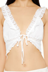 Plunging Lace-Trim Crop Top | Forever 21 Womens