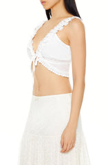Plunging Lace-Trim Crop Top | Forever 21 Womens