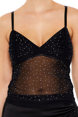 Sheer Mesh Rhinestone Cami | Forever 21 Womens