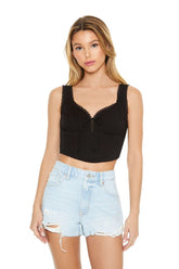 Ruched Lace-Trim Crop Top | Forever 21 Womens