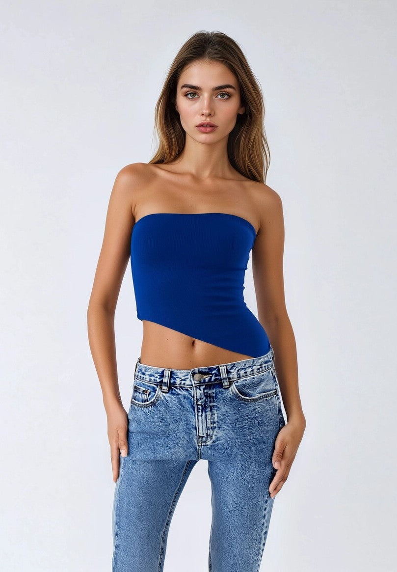 Asymmetrical-Hem Cropped Tube Top | Forever 21 Womens