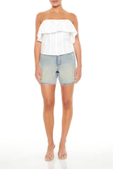 Poplin Flounce Tube Top | Forever 21 Womens