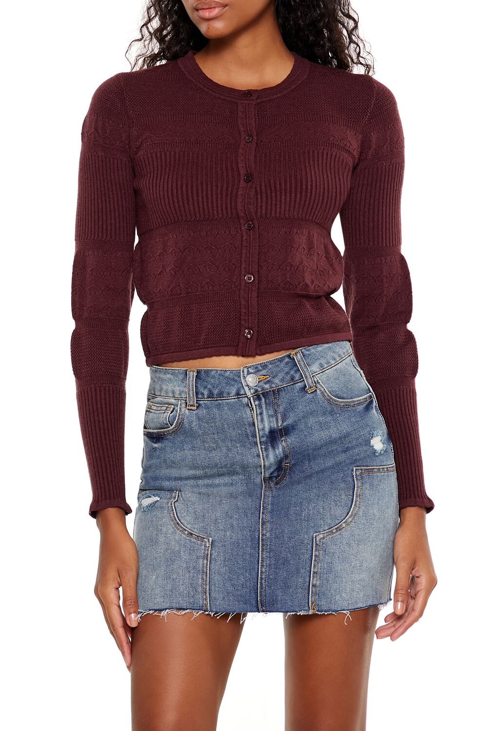 Mixed Knit Cardigan Sweater | Forever 21 Womens