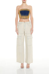 Sandblasted Denim Tube Crop Top | Forever 21 Womens